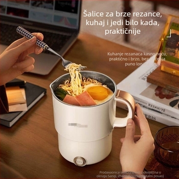 Sklopivi električni čajnik HX-A0802E — prenosni čajnik od nehrđajućeg čelika, kapacitet ispod 1 L, 1000–1500 W, dvostruka stijenka, automatsko isključivanje