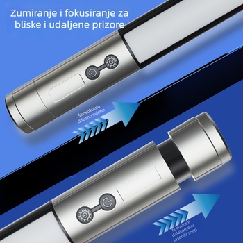 Vanjska višefunkcionalna LED svjetiljka za kampiranje, napajanje ručnim pokretanjem, 4000 mAh, 360° okret, domet 100–200 m