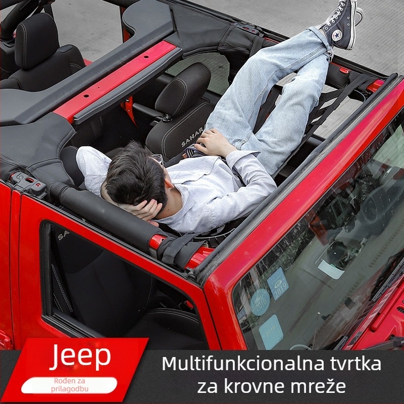 Mreža za izolaciju krova s džep-hammokom za JK/JL Wrangler – dio modifikacije mekog krova, prilagodljivo