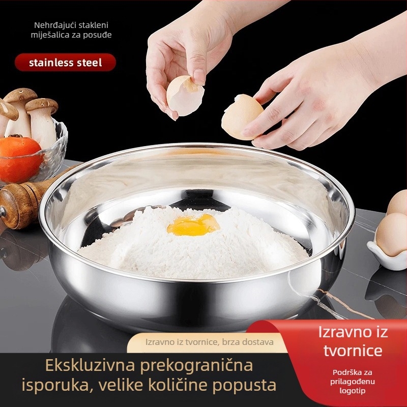Debela nehrđajuća čelična zdjela za juhu i tijesto, s mogućnošću zagrijavanja, kućna upotreba