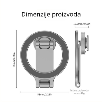 Skupni magnetski držač za telefon s cold shoe, kompatibilan s DJI Action 5 Pro/4/3 sportskim kamerama