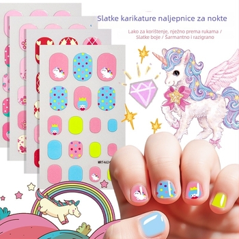 Set naljepnica za nokte za djecu – DIY manikura sa crtanim životinjama i voćem, 5 g