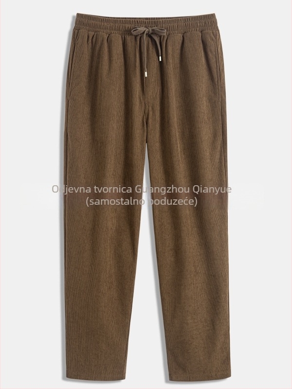 Muške casual duge hlače - ravni kroj, srednji pojas, poliester, prozračne, proljeće 2025