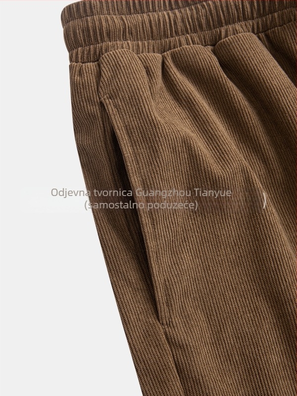 Muške casual duge hlače - ravni kroj, srednji pojas, poliester, prozračne, proljeće 2025