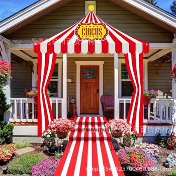 Zastavica za događanja jedinstvenog oblika — poliester, cirkus motiv, rekvizit za uređenje prostora, brend Tiger tiger rabbit