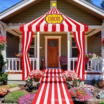 Zastavica za događanja jedinstvenog oblika — poliester, cirkus motiv, rekvizit za uređenje prostora, brend Tiger tiger rabbit