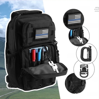 Taktički ramenski ruksak za outdoor sport i putovanje — poliester, podstava poliester, proljeće 2025 izdanje, pogodna za vanjske sportove, stil opušteno putovanje, otporan na habanje i smanjenje opterećenja.