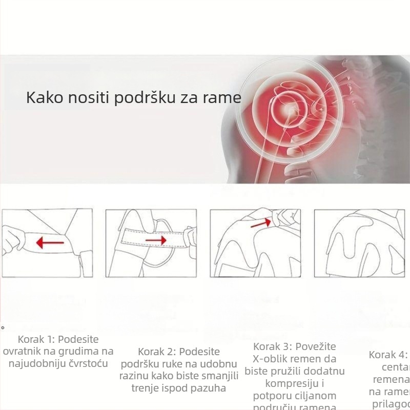 Potpora ramena, prilagodljiva kompresija za trčanje i fitness, poliestersko vlakno