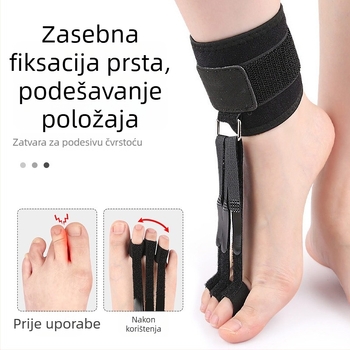 Gležnja ortoza s dizajnom razdvojenih prstiju i podesivim Velcro remenom