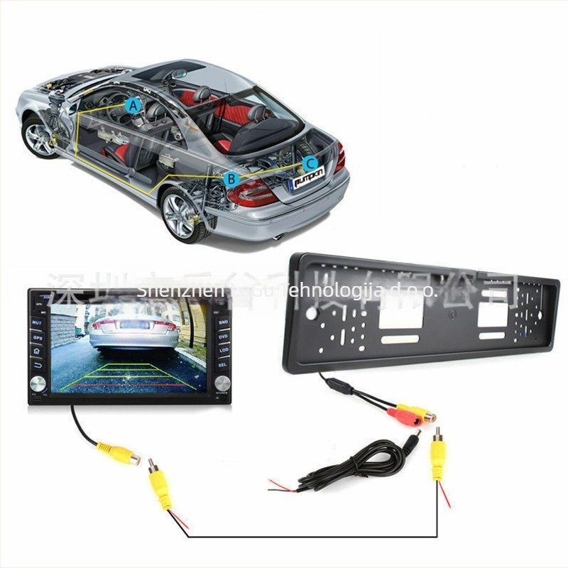 170° trokutasta kamera za stražnje gledanje s noćnim vidom za auto - 12 V, 520 TVL, RCA priključak 1.0 VP-P, 75 Ω, pouzdan plastični kućište, težina 0.197 kg