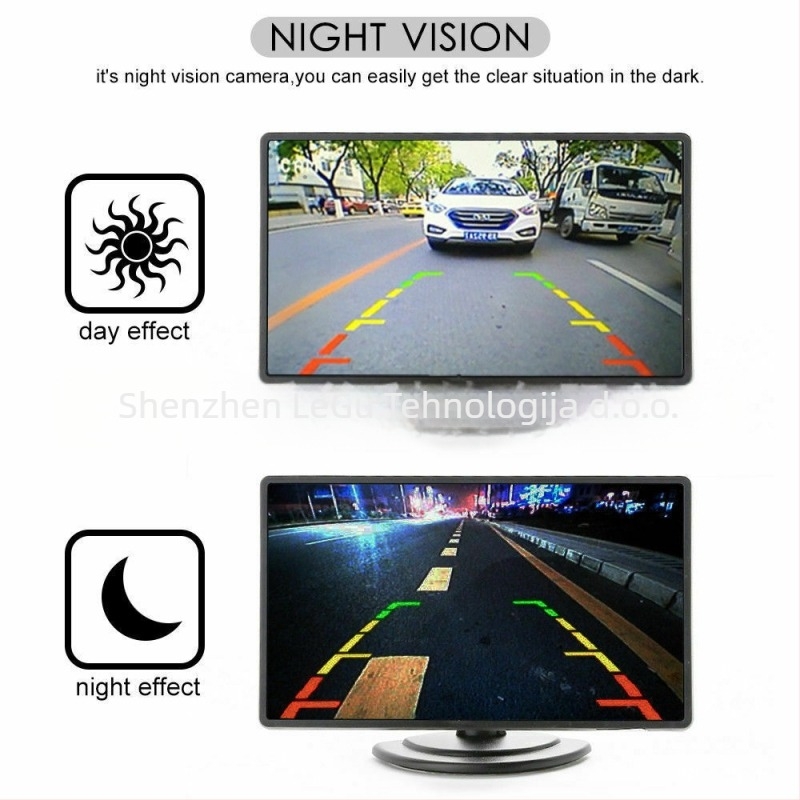 170° trokutasta kamera za stražnje gledanje s noćnim vidom za auto - 12 V, 520 TVL, RCA priključak 1.0 VP-P, 75 Ω, pouzdan plastični kućište, težina 0.197 kg