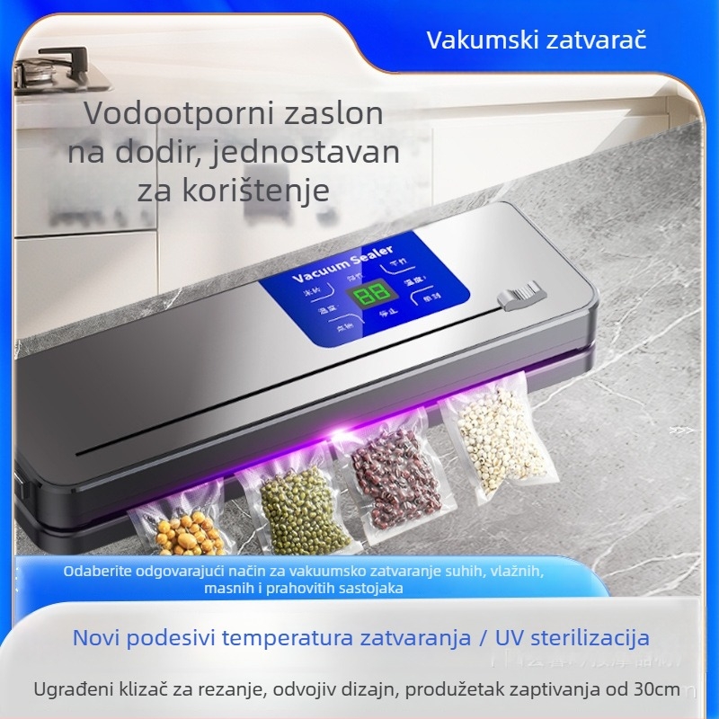 Ricari vakuumski stroj za pakiranje – funkcija vakuuma i zatvaranja, 120W, 110-220V, kapacitet 1001-1500 ml, ABS kućište