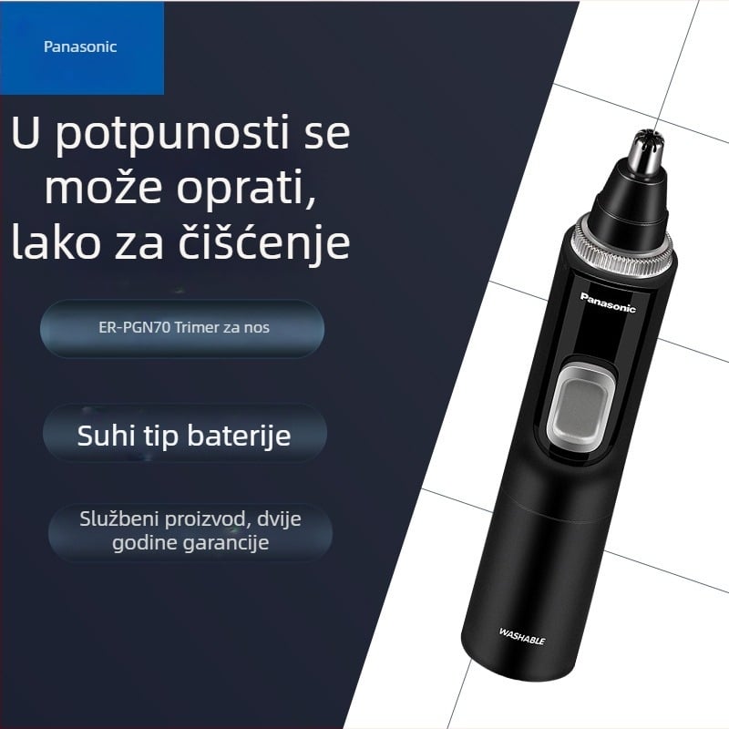 Panasonic ER-PGN70 Trimer za nos - Baterijsko napajanje, Vodootporan, Može se prati