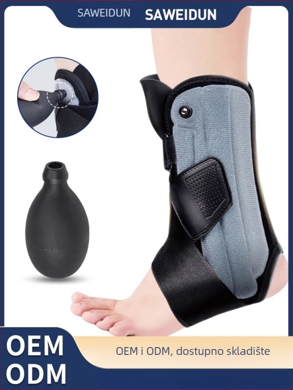Napuhujuća ortoza gležnja za fiksaciju ozljede, poliester materijal, zaštita gležnja, djelomična podrška, model 2025