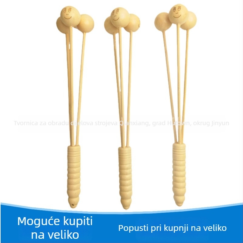 Drveni masažni čekić za noge – mehaničko upravljanje, bez napajanja, 3 okrugla masažna glava, CVT prijenos, izdanje 2022