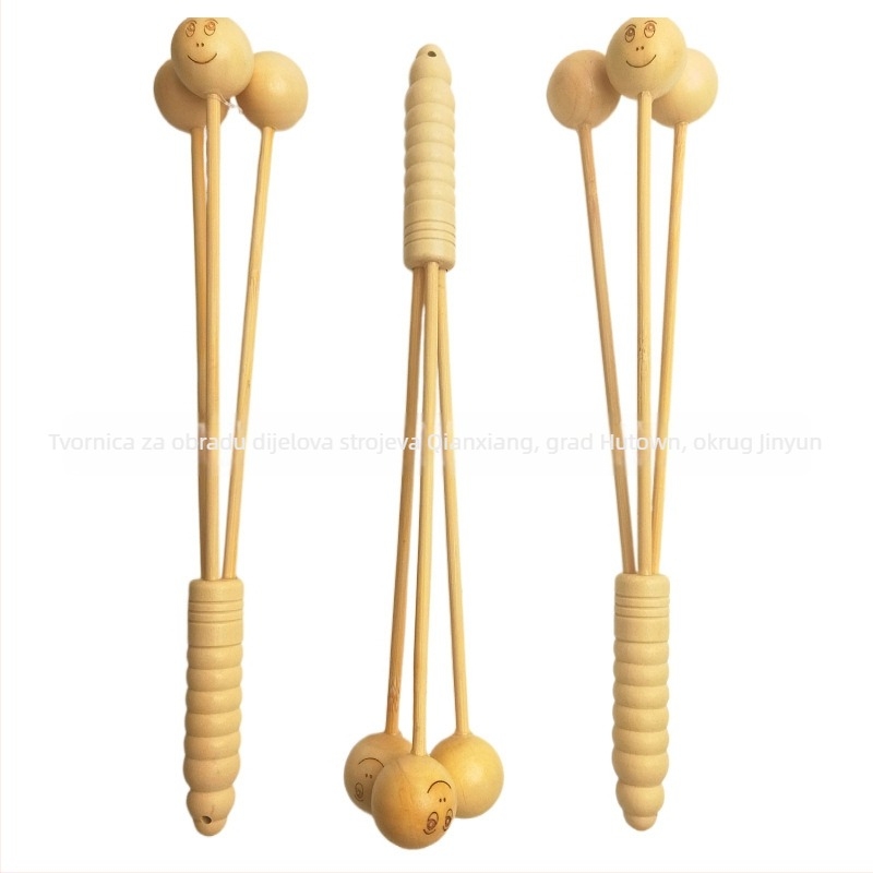 Drveni masažni čekić za noge – mehaničko upravljanje, bez napajanja, 3 okrugla masažna glava, CVT prijenos, izdanje 2022