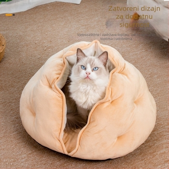 Ding Ding mačje gnijezdo — poluzatvoren, prozračno, sve sezone, od tkanine, s okružnim jastukom