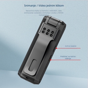 CD01 Video-pen s klipsom, 24-satno snimanje, do 256GB memorije, snimanje videa, USB 2.0