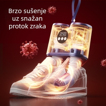 Sušilo za cipele HXQ-2502, 220V, 150W, 50Hz, prijenosno s inteligentnim tajmerom, deodorizirajuće i sterilizirajuće