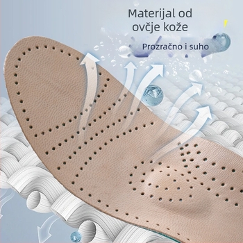 Ortotski ulošak za obuću s podrškom luka, prava kozja koža, latex protiv klizanja, apsorpcija udara, TPU protiv torziji