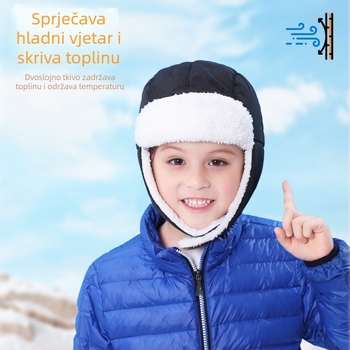 Dječja kapa Lei Feng za zimu i jesen sa zaštitom za uši, poliester, topla i otporna na vjetar