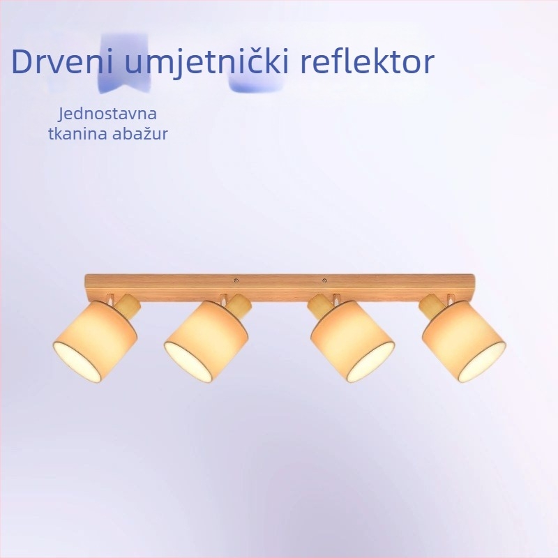 LED Stropna svjetiljka s E14 utičnicom, drveno tijelo i staklena nijansa, rotirajuća i sklopaiva, pogodno za dnevni boravak i blagovaonicu, pokrivenost 5–10 m², napon ≤36V