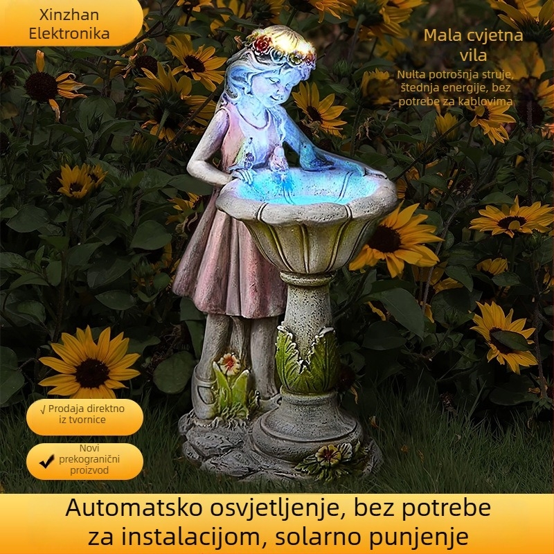 Skulptura vile za vrt od smole – stil American Country, XZ018 Small Fairy, Marka XinZhan Electronics