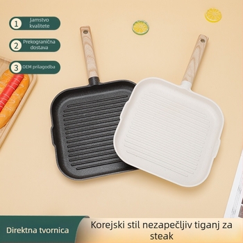 Tiganj za prženje s četiri otvora za jaja, aluminijska legura, neprianjajuća površina, pogodan za opće štednjake