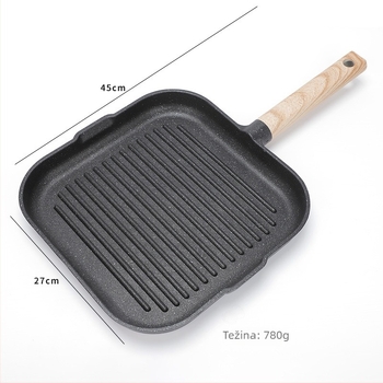 Tiganj za prženje s četiri otvora za jaja, aluminijska legura, neprianjajuća površina, pogodan za opće štednjake