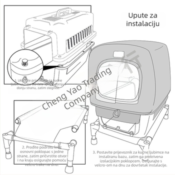 Poluzatvorena kućica za mačke i pse, zimna izolacija, uklonjiva kutija za putovanje, poliester + PP