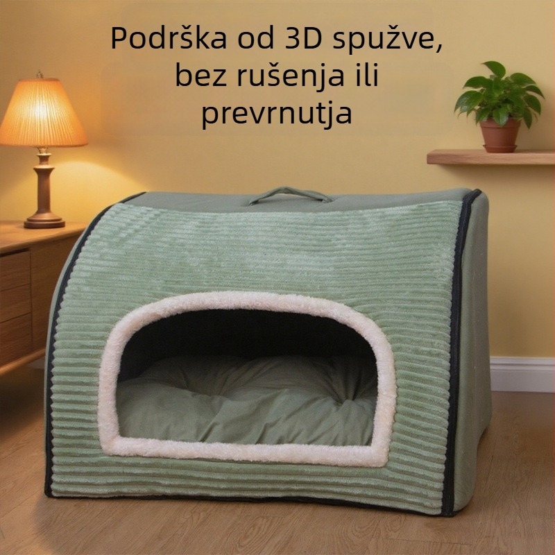 Poluzatvorena kućica za kućne ljubimce – za pse i mačke, četiri sezone, tkanina, model WCW024