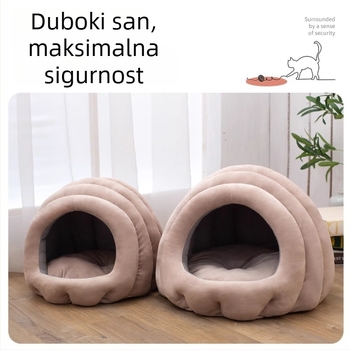 Mačje gnijezdo za sve sezone s punim obuhvatom, odvojivo i perivo, materijali: kristalni pliš / protuklizna tkanina / PP pamuk, porijeklo: Kina