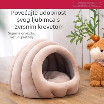 Mačje gnijezdo za sve sezone s punim obuhvatom, odvojivo i perivo, materijali: kristalni pliš / protuklizna tkanina / PP pamuk, porijeklo: Kina