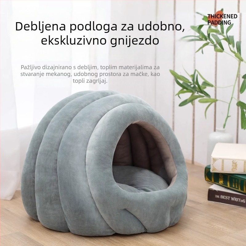 Mačje gnijezdo za sve sezone s punim obuhvatom, odvojivo i perivo, materijali: kristalni pliš / protuklizna tkanina / PP pamuk, porijeklo: Kina