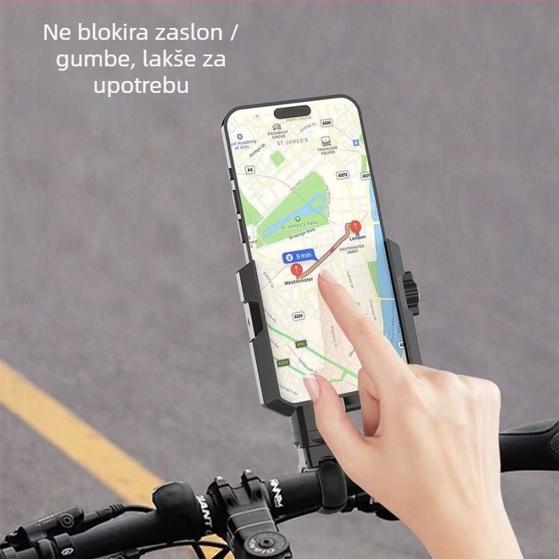 Držač za telefon za bicikl s navigacijskim nosačem i nosačem za kameru na upravljaču — Bohoda plastika, 3C certifikat 2022152202040936, podrška prilagodbi