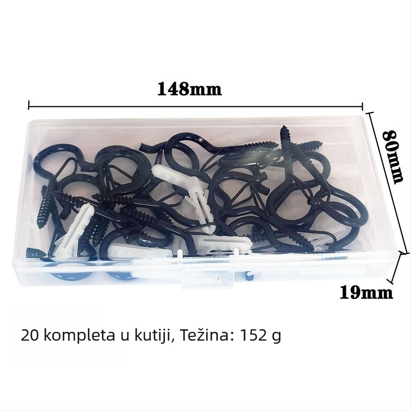 Metalna kuka za zid, Q-tipu opružna kuka, premazana završna obrada, moderni minimalistički stil