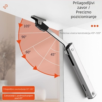Hidraulni štap za vrata ormarića za preklopna vrata, model G68, hladno valjani čelik, moderan minimalistički stil