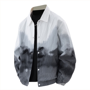 Muška jakna s kapuljom, corduroy materijal, glavna tkanina: zečja krzna, jednostruko kopčanje, slobodan kroj