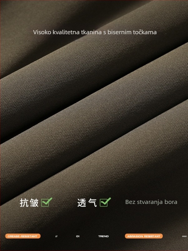 Casual radne hlače - slobodan kroj, ravne nogavice, vezivanje šnore, duge hlače, 100% poliesters