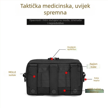 Taktička vanjska pojas torba s MOLLE, proširiva džep, unisex, poliester