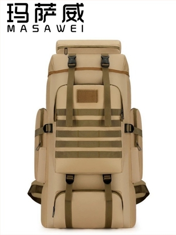 Masawi Ruksak za outdoor putovanja, velikog kapaciteta, vodootporan, prozračan Oxford materijal, naramenice s zračnim jastučićima, unisex, pogodan za planinarenje, kampiranje