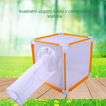 Dječja vanjska kavez za hranjenje kukaca – stanište za leptire s rukavom, otvorena vrata, vlaknasta cijev, kvadratna mrežasta kavez; Podrijetlo Zhejiang; Marka Xinyang; Licencirana privatna oznaka: Da
