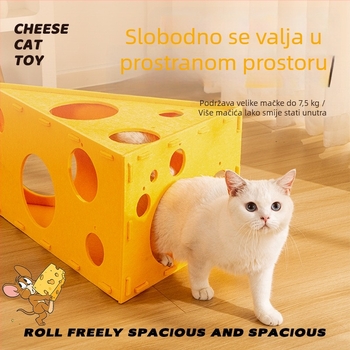 Filc kućica za mačke sa škrabom pločom i tunelom – deformirajuća interaktivna kućica za kućne ljubimce, model NLMW