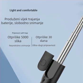 Y Series putni selfie štap tripod - sklopivi i proširivi, nehrđajući čelik, Bluetooth daljinski upravljač uključen, podržava prilagodbu