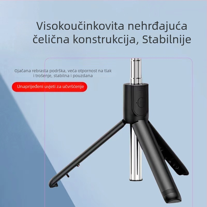 Y Series putni selfie štap tripod - sklopivi i proširivi, nehrđajući čelik, Bluetooth daljinski upravljač uključen, podržava prilagodbu