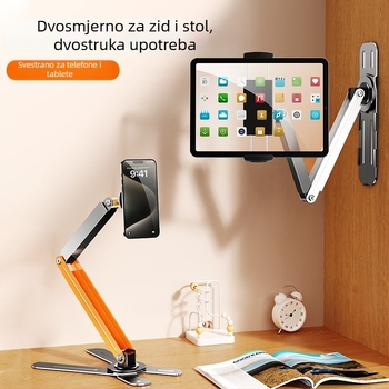 Zidni držač za telefon s 360° rotacijom, bez bušenja, materijal: karbonska čelika + ABS, univerzalni stil