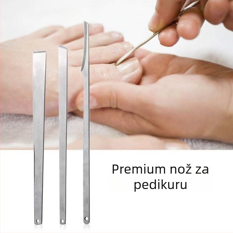Trodjelni set za pedikuru od nehrđajućeg čelika – alati za uklanjanje mrtve kože i žuljeva, kućni pedikurni set