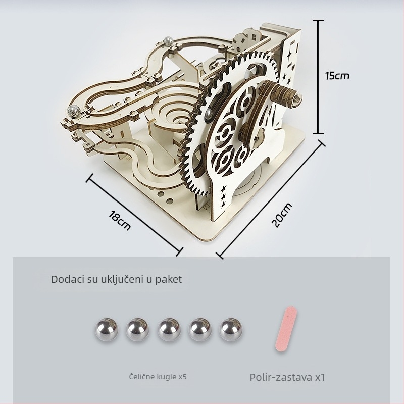 3D drvena slagalica – DIY sklapanje, za djecu 7–14 godina, srednja težina