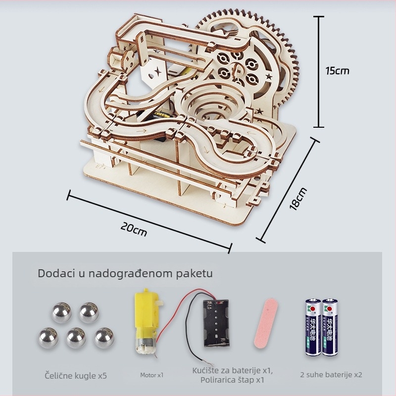 3D drvena slagalica – DIY sklapanje, za djecu 7–14 godina, srednja težina