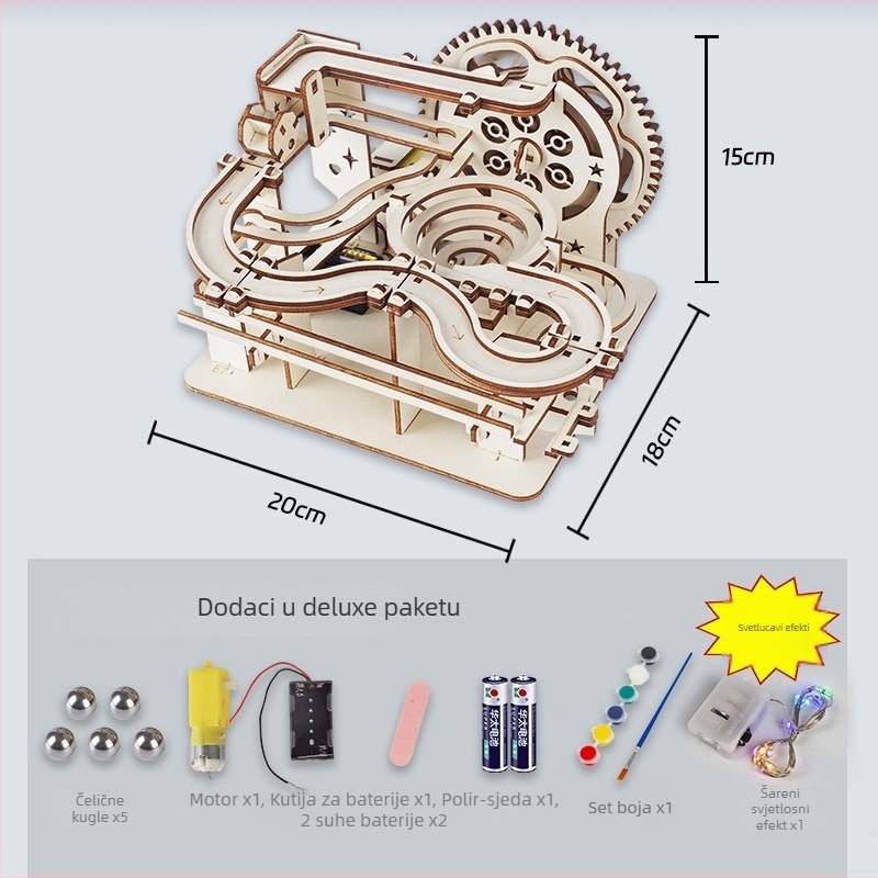 3D drvena slagalica – DIY sklapanje, za djecu 7–14 godina, srednja težina